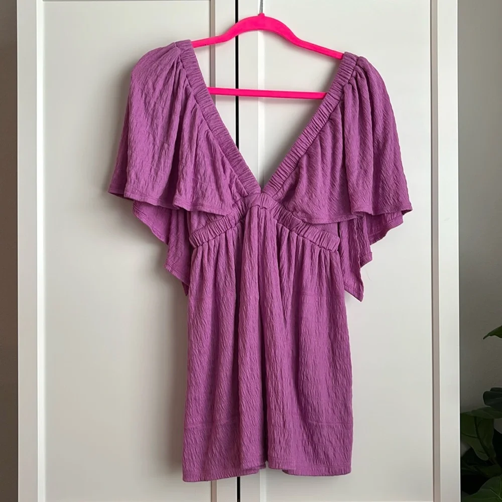 Free People La La Romper, Crushed Violet, XS